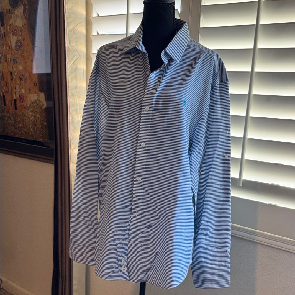 Penguin Men's Striped Blue Shirt